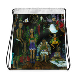 See the Little People Drawstring bag