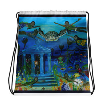 The Little People Journey into the Mystic Sea Drawstring bag