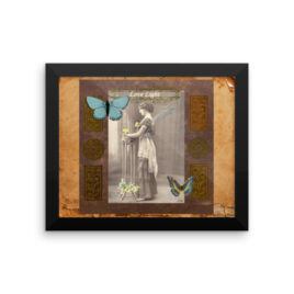 Love Light Vintage Fairy Framed photo paper poster