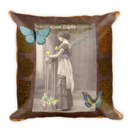 Love Light Vintage Fairy Square Pillow
