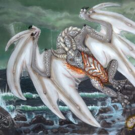 Return of the White Dragon Acrylic Painting 48 x 36 Original on Canvas