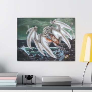 Return of the White Dragon Printed Painting Canvas Gallery Wraps – 24″ x 18″, Premium Gallery Wraps (1.25″)
