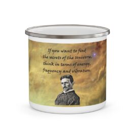 Nikola Tesla Enamel Camping Mug