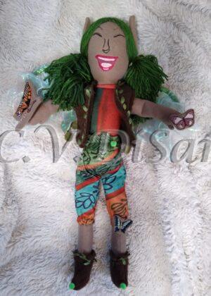 Fairy Keepsake Doll | Fantasy Fairy Plush Handmade Doll | Wire Wings