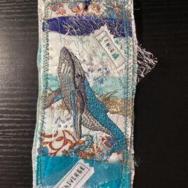 Boho Fabric Art Bookmark Whale