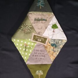 Embroidered Tree Hugger | Nature Lover Fabric Art Tapestry