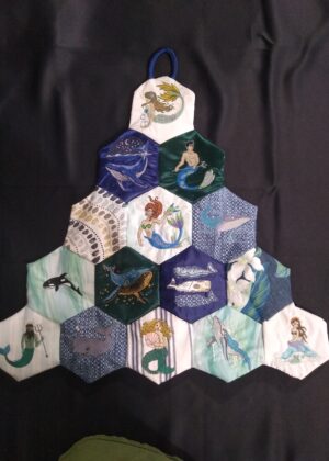 Embroidered Merfolk Fabric Art Tapestry