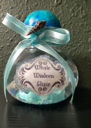 Glass Potion Shaker Bottle | Whale Wisdom Elixir